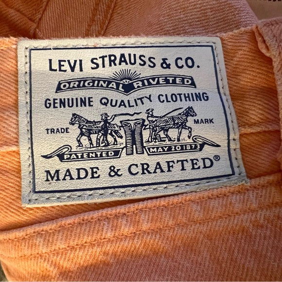 New! WOT LEVI'S MADE & CRAFTED Orange denim jeans size 25 - Picture 2 of 6